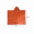 Portable emergency outdoor raincoat, orange thermal survival poncho, lightweight waterproof gear. - Raincoat Orange 100*125cm