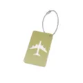 Étiquette de bagage avion en métal détail, accessoire de voyage en alliage résistant câble. - Vert Clair Brossé