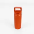 Outdoor survival aluminum waterproof pill container detail view, orange EDC storage bottle - Orange