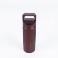 Outdoor survival aluminum waterproof capsule EDC pill container metal storage box brown design - Brown
