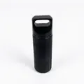 Black aluminum waterproof survival pill container EDC metal storage bottle outdoor gear - Black