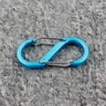 Blauer S-Biner Doppel-Federclip Metall Karabinerhaken für Outdoor Camping und Ausruestung EDC - Himmelblau
