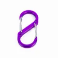 Mousqueton en S violet en métal double clip à ressort crochet pour équipement extérieur - Violet