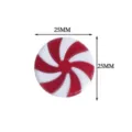 Detailed view of acrylic Christmas peppermint candy ornament, red and white swirl design 25mm. - 35mm / Red and White