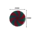 Acrylic Christmas candy detail showing red and green swirl lollipop pendant, size 25mm. - 35mm / Red and Green