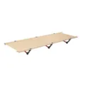 Portable outdoor camping cot with aluminum frame, sturdy folding bed for office and camping. - High-Legged / Khaki