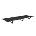Portable outdoor camping folding cot aluminum alloy lightweight travel sleeping bed single - High-Legged / Black