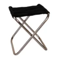 Portable outdoor folding stool black camping fishing chair lightweight metal frame seat - Gunmetal