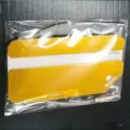 Aluminium luggage tag with steel wire loop bright yellow travel bag ID card holder - Cut Corner Gold