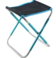 Portable folding camping stool with 7075 aluminum alloy frame for outdoor fishing and hiking. - Sky Blue