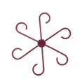 Support de plante en plastique marron bordeaux multi-crochets et étagère de rangement. - Rouge