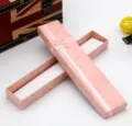 Pink long necklace gift box with ribbon bow, elegant cardboard jewelry packaging case. - Long Box 4*20*2.5 / Pink