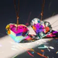Crystal heart suncatcher pendant rainbow light catcher window hanging prism decor - 30mm Heart With Cord