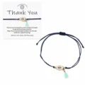 Blue braided cord evil eye hamsa hand bracelet with tassel adjustable boho lucky jewelry gift - Blue