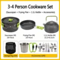 Camping cookware mess kit for 3-4 persons portable pot pan kettle outdoor camping set gear - Teapot Combo Pot + Frying Pan + Teapot + Accessories