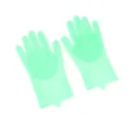 Gants de nettoyage en silicone avec brosse, gants de vaisselle vert menthe pratiques. - 130g (Emballage OPP) / Vert