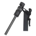 Multifunctional survival fire starter with magnesium rod, built-in compass and metal striker. - Black