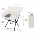 Chaise lune pliante de camping extérieure portable avec sac de rangement, design léger pour la pêche. - Petit Sans Filet / Blanc Cassé