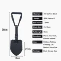 Multi-functional folding military shovel 45# carbon steel outdoor camping digging tool gear - 40-58cm / Large Thickened Black