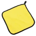 Yellow microfiber car wash towel, thickened double-sided cleaning cloth with loop. - 30*30cm