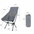 Portable outdoor folding camping chair high back grey moon chair with storage carry bag - Large High Back With Mesh / Gray