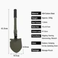 Folding military shovel portable multi-function tactical camping tool for outdoor fishing and gardening - 40-58cm / Small Regular Army Green