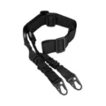 Tactische nylon geweerriem met bungeekoorden, verstelbare zwarte band voor outdoor sport. - Tweepunts Sling (TG034) / Zwart