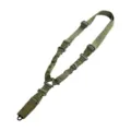 Tactical single-point gun sling with durable nylon webbing and quick-release buckles. - Buckle Single Point Sling (TG037) / Army Green