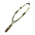Tactical single point gun sling with camouflage webbing and elastic cord for outdoor games. - Buckle Single Point Sling (TG037) / Ruins Camouflage