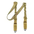 Khaki tactical single-point rifle sling adjustable bungee cord outdoor combat strap for hunting. - Buckle Dual Single Point Sling (TG038) / Khaki