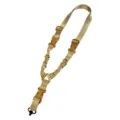 Tactical single-point rifle sling, adjustable bungee nylon strap with quick-release buckles. - QD Single Point Sling (TG040) / Khaki