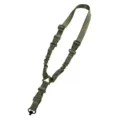 Military green single point tactical rifle sling with elastic bungee cord and quick release buckles. - QD Single Point Sling (TG040) / Army Green