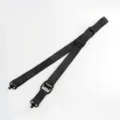Black tactical single point gun sling durable nylon strap with metal hooks for outdoor combat. - QD Dual Single Point Sling (TG044) / Black