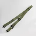 Tactical single-point rifle sling in army green with adjustable buckles for outdoor use. - QD Dual Single Point Sling (TG044) / Army Green