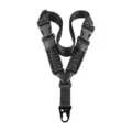 Tactical paracord single-point gun sling, durable nylon webbing with quick-release buckles. - Paracord Vertical Single Point Sling (TG144) / Black
