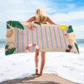 Buntes gestreiftes Mikrofaser Strandtuch für Erwachsene, weiches leichtes Badetuch Sommer. - 70x150cm / Stil ST-LQBZ-2