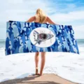 Microfiber shark print beach towel for adults, soft swimming bath towel for travel and vacation. - Style ST-LQBZ-5