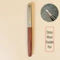 Stylo-plume en bois avec capuchon en métal et plume élégante pour écriture professionnelle. - Plume Fine 0.38mm / Bois de santal africain