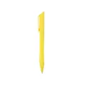 Yellow plastic ballpoint pen, ergonomic triangular design, matte finish, great for office use. - Ballpoint Pen Refills / Yellow