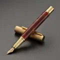 Acryl vulpen met metalen grip en gouden punt, elegante zakelijke gift voor kalligrafie. - Koffie-Gouden Clip