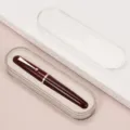 Stylo Plume Jinhao 9019 Bourgogne Résine Garniture Dorée avec Boîte de Rangement Transparente - Plume EF 0.38mm (Boîte Transparente) / Rouge Vin Transparent