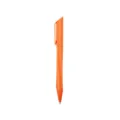 Orange plastic triangular ballpoint pen, frosted finish promotional gift pen for office use. - Orange