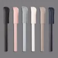 Set of 6 colorful eternal pencils with leather caps inkless endless writing stationery tool - Black