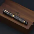 Stylo plume en métal Jinhao dragon gaufré vintage calligraphie chinoise cadeau SKU - Style Stylo Plume / Argent Antique