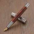 Creatieve vulpen met acryl houder en metalen grip met gouden penpunt voor zakelijke geschenken. - Koffie-Zilveren Clip