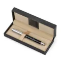 Stijlvolle vulpen met acryl behuizing in luxe zwarte geschenkdoos voor kantoor goed. - PU Geschenkdoos Zwart-Zilveren Clip