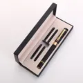 Set de stylo plume en métal dragon noir avec coffret cadeau et cartouches d'encre de bureau. - Stylo Plume Noir Dragon