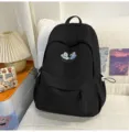 Sac à dos scolaire noir avec joli motif de dessin animé, grande capacité et loisir. - Sac Individuel / L / Noir