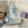 Joli sac à dos dessin animé pour femme étudiant simple léger voyage loisir grande capacité - Avec Pendentif / L / Bleu