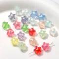 Perles etoiles acrylique mat coloree DIY pour bracelet collier chaine de telephone - Lot de 10 / Couleurs Mélangées Aléatoires